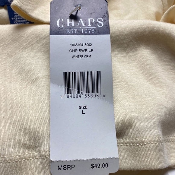 Chap Button Down Neck Winter Cream Sweater Work Dress Up or Down Size Large G\G - Picture 11 of 13